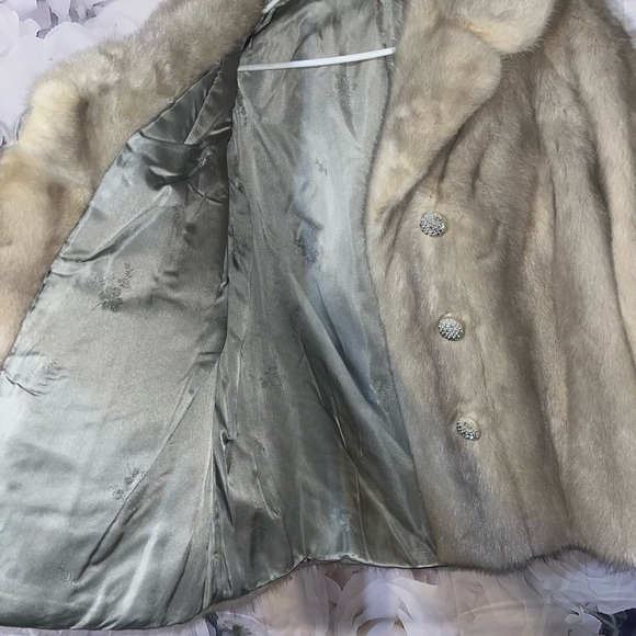 Vintage MINK fur jacket Ivory off-white Women's Size Medium/Large Luxurious - Picture 6 of 7